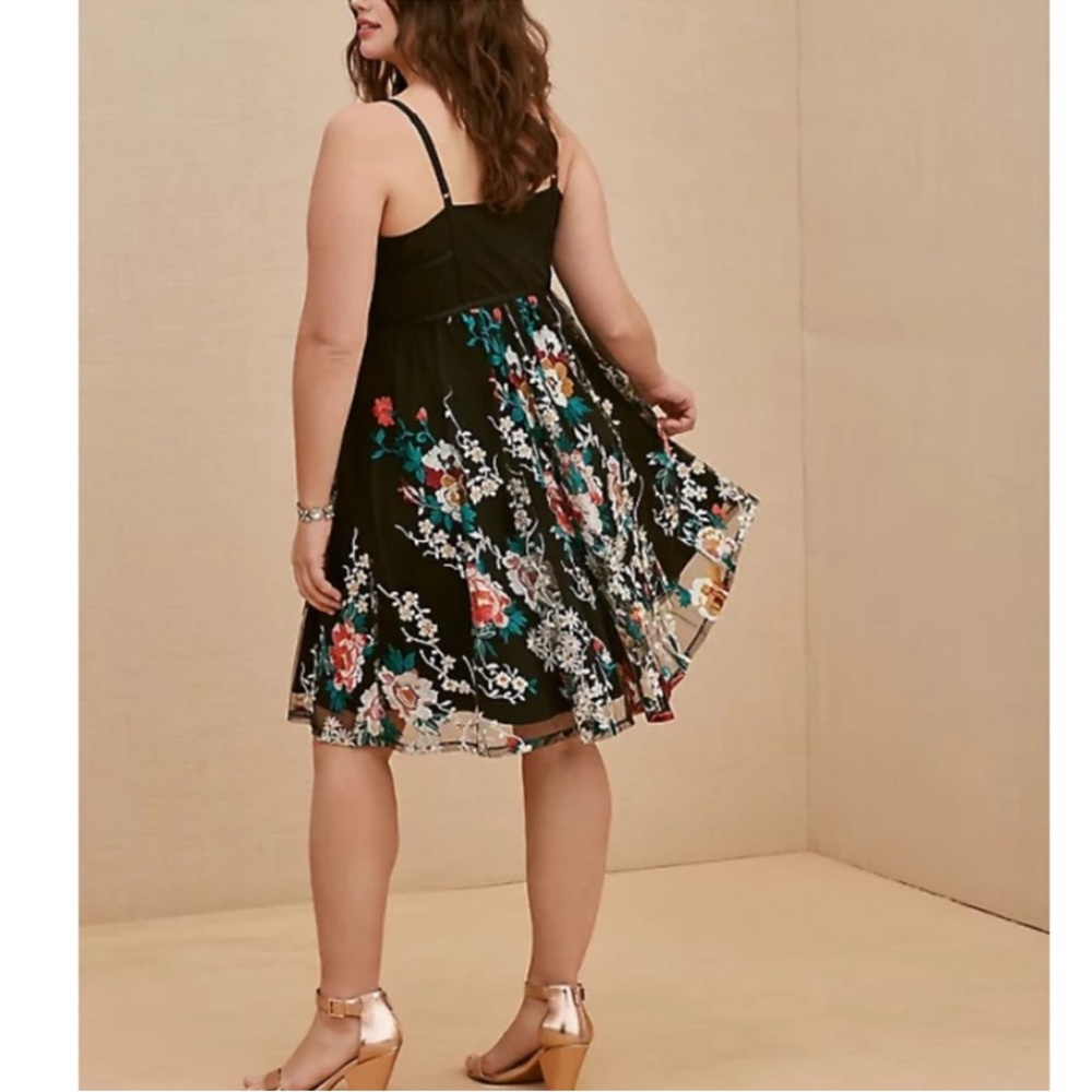 Torrid Black Dress with Colorful Floral Embroidery - Picture 5 of 8